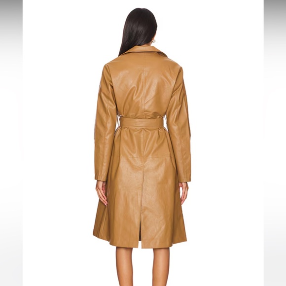 BEAND NEW WITH TAGS Viktoria Faux Leather Coat in Camel superdown - Picture 6 of 7